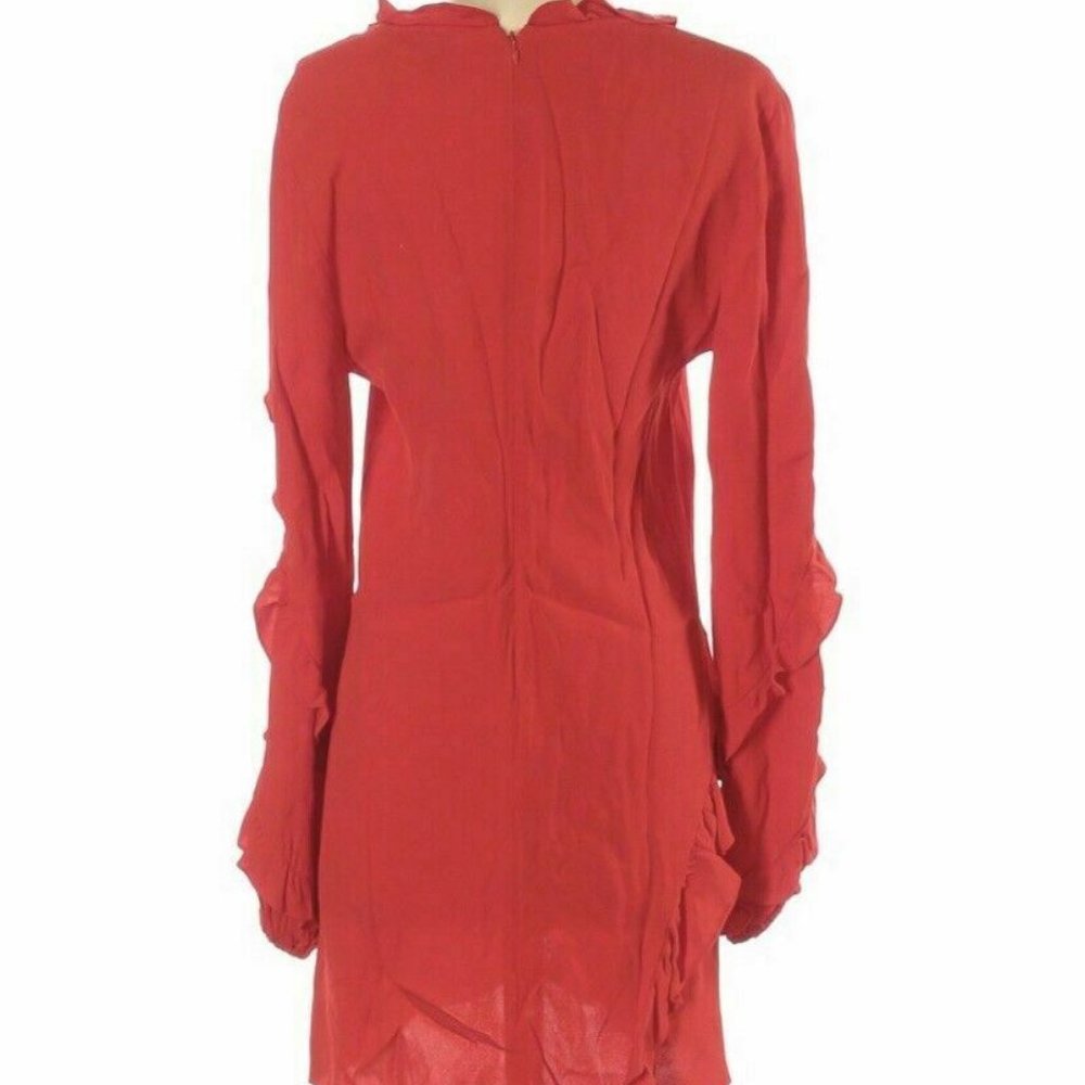 Alexis Dress Small Ruffle Shift Mini Red - Picture 7 of 7
